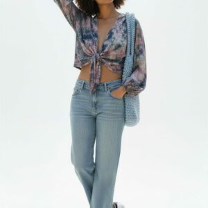 Chemise Serenity tie-dye Bleue-Rose