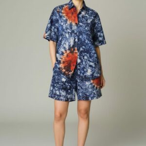 Ensemble Théodora Short Bleu-Terre cuite