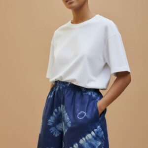 Short Love tissus imprimé wax bleu